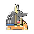 anubis egypt color icon vector illustration