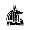 anubis egypt glyph icon vector illustration