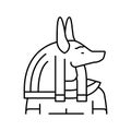 anubis egypt line icon vector illustration