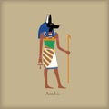 Anubis, God of the dead icon, flat style