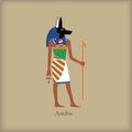 Anubis, God of the dead icon, flat style Royalty Free Stock Photo