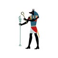 Anubis God of Death, Symbol of Ancient Egyptian Culture Vector Illustration