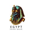 anubis god of egypt skull face head logo