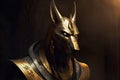 Anubis golden statue. Generate ai Royalty Free Stock Photo