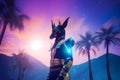 Anubis head, Egyptian god of death. Neural network AI generated