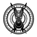 Anubis head vector with modern style,ancient god headed dog in egypt