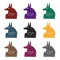 Anubis icon in black style isolated on white background