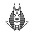 Anubis logo vector line art outline monoline illustration Royalty Free Stock Photo