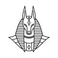 Anubis logo vector line art outline monoline illustration