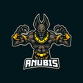 Anubis mascot logo design vector with modern illustration concept style for badge, emblem and t shirt printing. Angry anubis Royalty Free Stock Photo