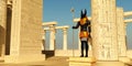 Anubis Statue in Temple Royalty Free Stock Photo