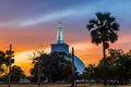 Anuradhapura, Mahatupa or Ruwanweliseya big Dagoba at sunset, U Royalty Free Stock Photo