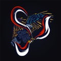 Garuda indonesian culture mascot logo vector illustration.