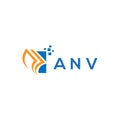 ANV credit repair accounting logo design on white background. ANV creative initials Growth graph letter logo concept. ANV business