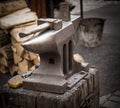 Anvil and blacksmith hammer