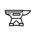 anvil blacksmith line icon vector illustration Royalty Free Stock Photo