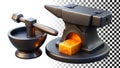 Anvil blacksmith tool metalworking equipment forge workshop industry png transparent image Generative AI Royalty Free Stock Photo
