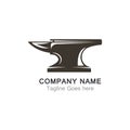 Anvil blacksmith vector logo design template on white Backgound