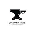 Anvil blacksmith vector logo design template on white Backgound