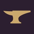 The anvil icon. Smith and forge, blacksmith symbol. Flat Royalty Free Stock Photo
