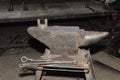 Anvil used by a blacksmith in old shop Royalty Free Stock Photo