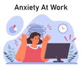 Anxiety. Character mental health issues. Woman coping with psychological