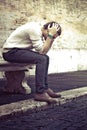 Anxiety concept. Young man with problems, despair Royalty Free Stock Photo