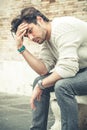 Anxiety concept. Young man with problems, despair Royalty Free Stock Photo