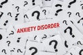 Anxiety disorder text with question marks