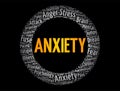 Anxiety - feeling of fear, dread, and uneasiness, word cloud concept background Royalty Free Stock Photo