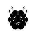 Black solid icon for Anxiety, disquiet and nervousness Royalty Free Stock Photo