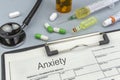 Anxiety, medicines and syringes as concept Royalty Free Stock Photo