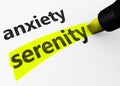 Anxiety Vs Serenity Sign Royalty Free Stock Photo