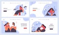 Anxiety web banner or landing page set. Character mental health issues