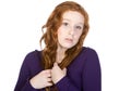 Anxious Red Headed Teenager Royalty Free Stock Photo