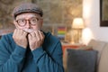 Anxious senior man biting nails Royalty Free Stock Photo