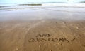 Any Questions writing on the beach sand