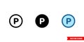 Any solvent except tetrachlorethylene icon of 3 types color, black and white, outline. Isolated vector sign symbol