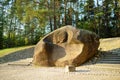 ANYKSCIAI, LITHUANIA - SEPTEMBER 10, 2020: Puntukas, second-largest boulder in Lithuania