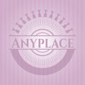 Anyplace pink emblem. Vector design.  EPS10 Royalty Free Stock Photo