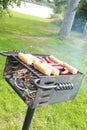 Anytime anyplace is a good place for hot dogs.. americas fav snack Royalty Free Stock Photo