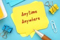 Anytime Anywhere sign on the page