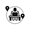Black solid icon for Anywhere, somewhere and anyplace Royalty Free Stock Photo
