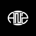 ANZ abstract monogram circle logo design on black background. ANZ Unique creative initials letter logo Royalty Free Stock Photo