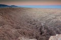 Anza-Borrego badlands with gradient skyline