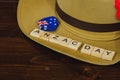 Anzac army slouch hat with Australian Flag