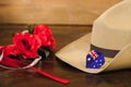 Anzac army slouch hat with Australian Flag