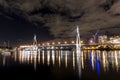 ANZAC Bridge at night Royalty Free Stock Photo