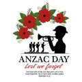 Anzac day background with soldiers blowing trumpet