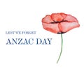 ANZAC Day. Lest We Forget. Beautiful greeting card Royalty Free Stock Photo